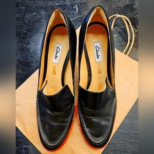 Clarks Cushion Plus Ellis Mabel Black Leather Women's Shoes~SZ 10